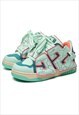CHUNKY SOLE TRAINERS RETRO PATCH HIGH TOPS SKATE SHOES GREEN