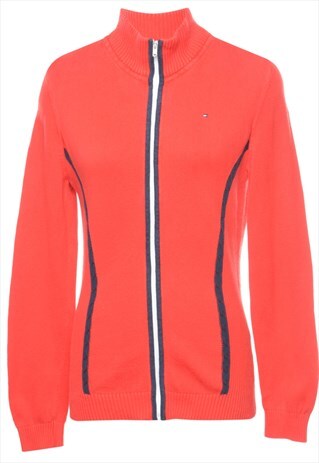 VINTAGE TOMMY HILFIGER RED 1990S CARDIGAN - M