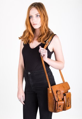 VINTAGE LEATHER SHOULDER BAG, CROSSBODY BAG, SATCHEL
