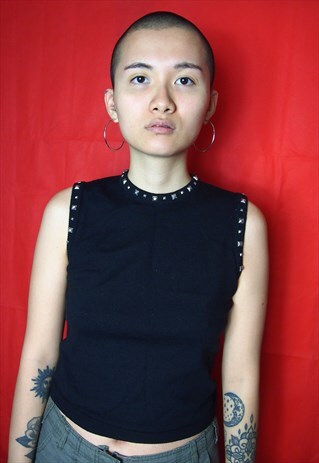 BLACK TOP WITH STUDS