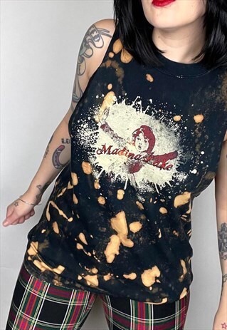 BLEACH DYED MADINA LAKE REWORKED BAND SHIRT SIZE MEDIUM