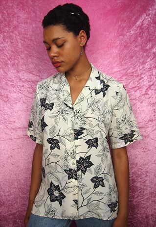CREAM VINTAGE SHIRT WITH FLORAL PRINT
