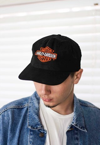 VINTAGE HARLEY DAVIDSON CAP HAT LOGO 90S X 2.3
