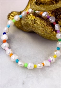 Pearl And Small Bead Bracelet 90s Y2K Beaded Jewellery