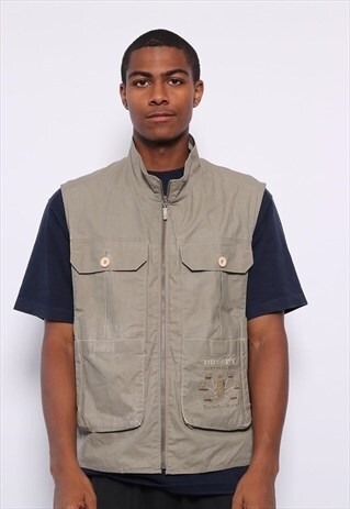 VINTAGE JC DE CASTELBAJAC LOGO GILET GREY