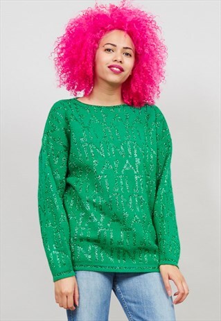 VINTAGE 90'S GREEN LOGO JUMPER