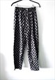 Patterned Abstract Taper Leg Pants Trousers S