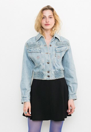 BLUE WASHED OUT SHORT WOMEN'S DENIM JACKET