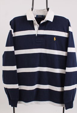 Vintage Men's Polo Ralph Lauren Striped Rugby Polo Shirt