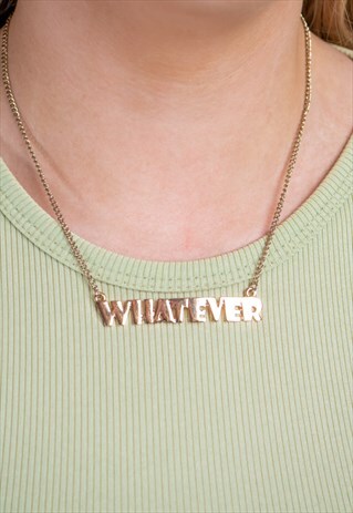 VINTAGE WHATEVER SLOGAN NECKLACE