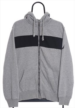 Vintage Nautica Grey Zip Up Hoodie Mens