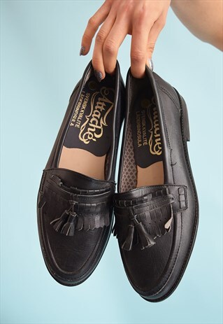 70'S RETRO MINIMALIST SCANDI FAUX LEATHER LOAFERS SHOES