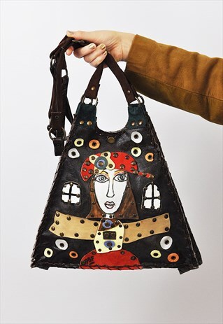 VINTAGE UNIQUE LEATHER PATCHWORK BAG