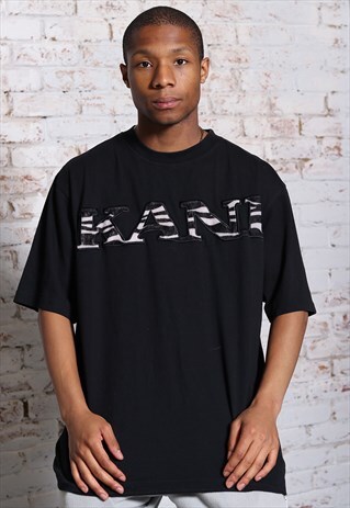 VINTAGE KARL KANI TEXTURED LOGO T-SHIRT BLACK