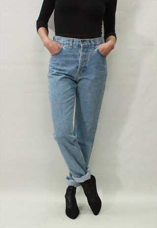 VINTAGE 90' AMAZING CLASSIC COOL BLUE DENIM MOM JEANS