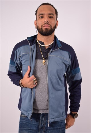 VINTAGE ASICS TRACKSUIT TOP JACKET BLUE