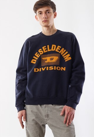 VINTAGE DIESEL CREW NECK 90S BLUE BIG LOGO