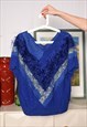 VINTAGE 80S HANDMADE SHIMMER FURRY KNIT BLOUSE TOP