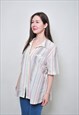 90S SUMMER STRIPED SHIRT, VOCATION ZIPPED BLOUSE