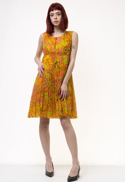 60s Vintage Woman Mini Psycho Mini Xs Dress 5017