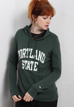 Vintage Champion College Hoodie Green