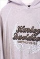 VINTAGE HARLEY DAVIDSON MOTORCYCLE HOODIE BEIGE WITH GRAPHIC