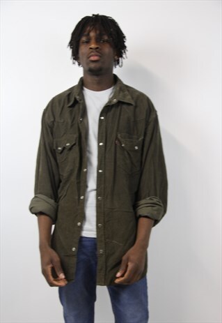 VINTAGE LEVI'S CORD KHAKI SHIRT