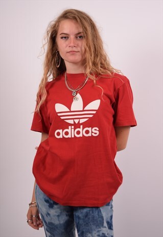 VINTAGE ADIDAS T-SHIRT TOP RED