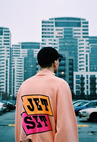 RARE VINTAGE 80S PASTEL PEACH JET SET CARDIGAN