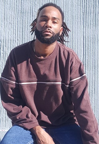 90S SPORTSWEAR SKATER STRIPE LONG SLEEVE KNIT TEE XL