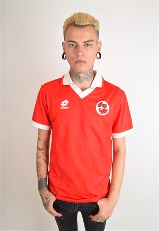 VINTAGE LOTTO FOOTBALL SHIRT SWITZERLAND