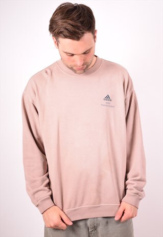 ADIDAS MENS VINTAGE SWEATSHIRT JUMPER XL KHAKI 90S