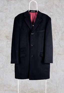 Vintage Black Wool Over Coat Greenwoods Elite Medium 40