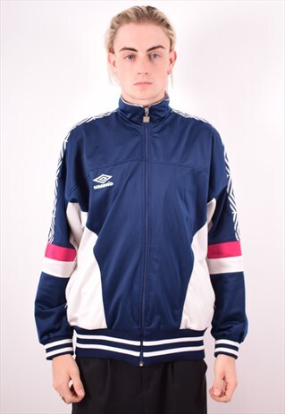 UMBRO MENS VINTAGE TRACKSUIT TOP JACKET SMALL BLUE 90S