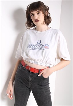 Vintage Indianapolis Colts Reworked Crop Top White