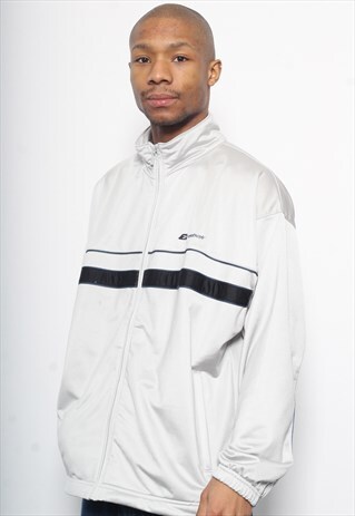 VINTAGE REEBOK LOGO TRACK JACKET GREY