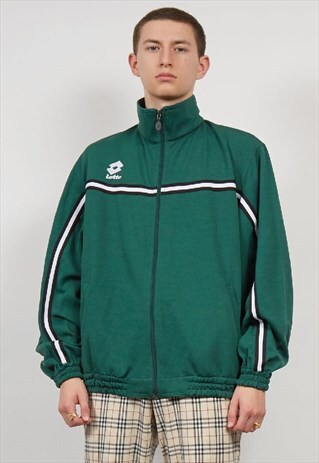 VINTAGE 90'S LOTTO DARK GREEN TRACK JACKET