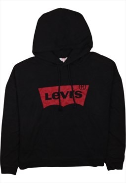 Vintage 90's Levi's Hoodie Spellout Pullover Black XLarge