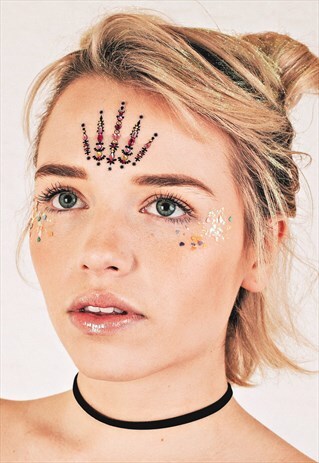 SOLAR FLARE - PINK AND GOLD ONE PIECE FESTIVAL FACE GEM