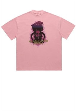Black lives t-shirt vintage poster tee 90s raver top in pink