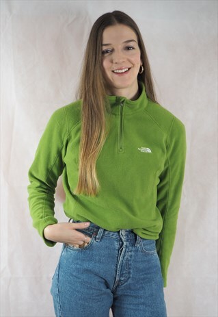 GREEN NORTH FACE FLEECE JUMPER