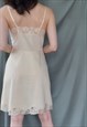 1960S VINTAGE VANITY FAIR NYLON SLIP DRESS WITH LACE S 