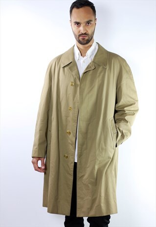 VINTAGE BURBERRY TRENCH COAT BEIGE LARGE MEN