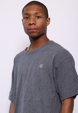 VINTAGE CHAMPION CHEST LOGO T-SHIRT GREY