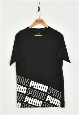 Vintage Puma T-Shirt Black Medium