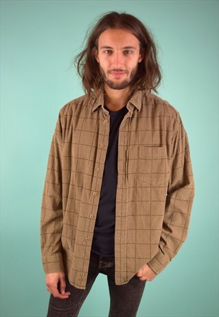 VINTAGE 90'S CHECKED CORDUROY SHIRT