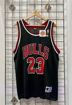 Vintage 90s Champion Jordan Chicago Bulls Jersey black M/L
