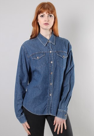 VINTAGE 90S BLUE DENIM SHIRT