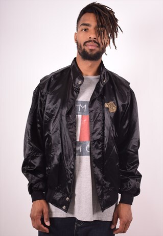MENS VINTAGE BOMBER JACKET XL BLACK 90S