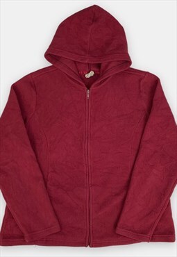 Vintage L.L.Bean burgundy hooded fleece jacket size L